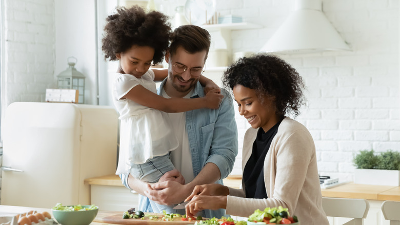 A family cooking together