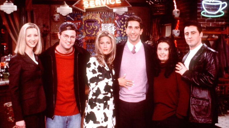 Matthew Perry with cast of Friends