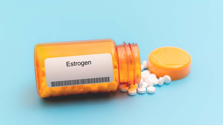 medicine bottle saying "estrogen"