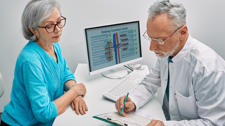 female patient having kidney consultation with doctor