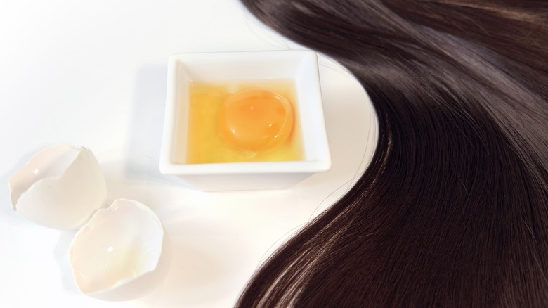 long brown hair and elk yolk