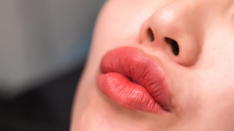 Woman with full lips