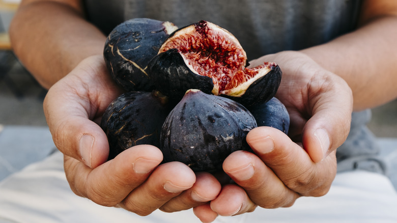 Hands holding figs