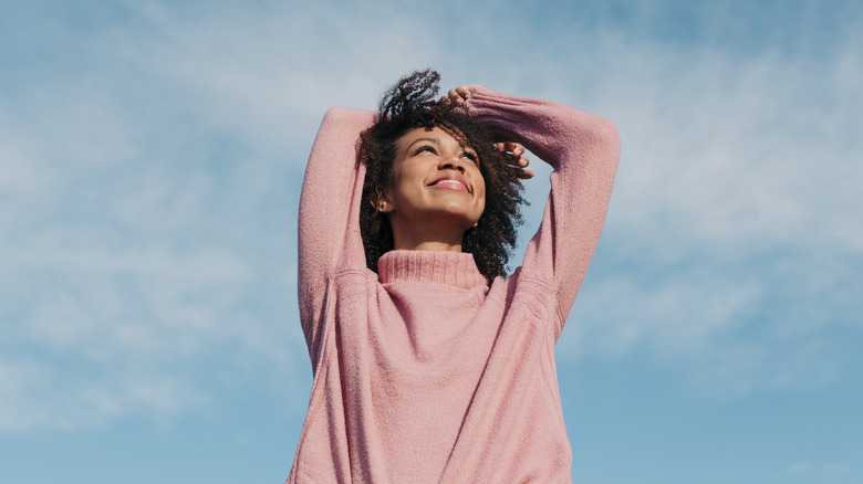 happy person smiling