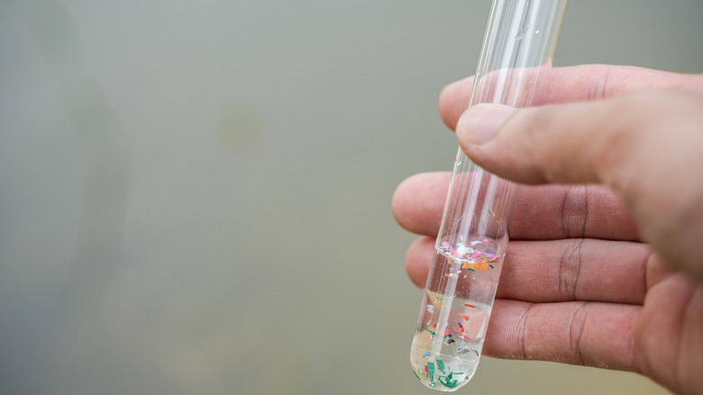 Test tube of microplastics