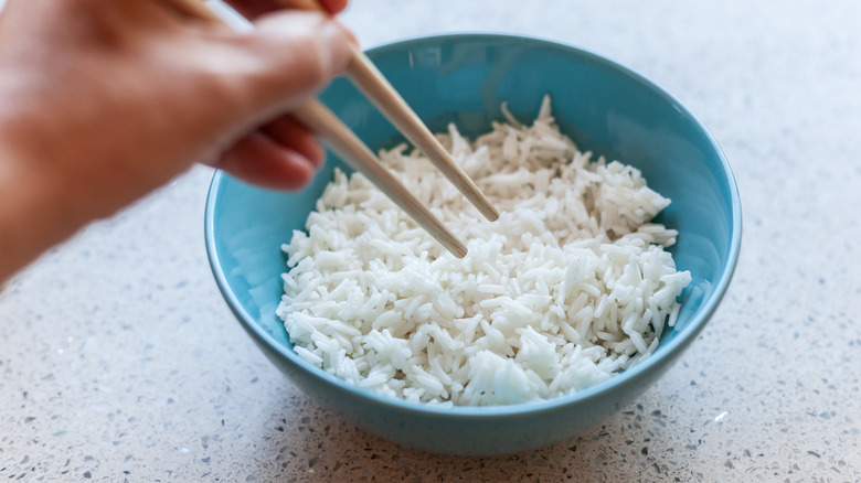 plain steamed white rice