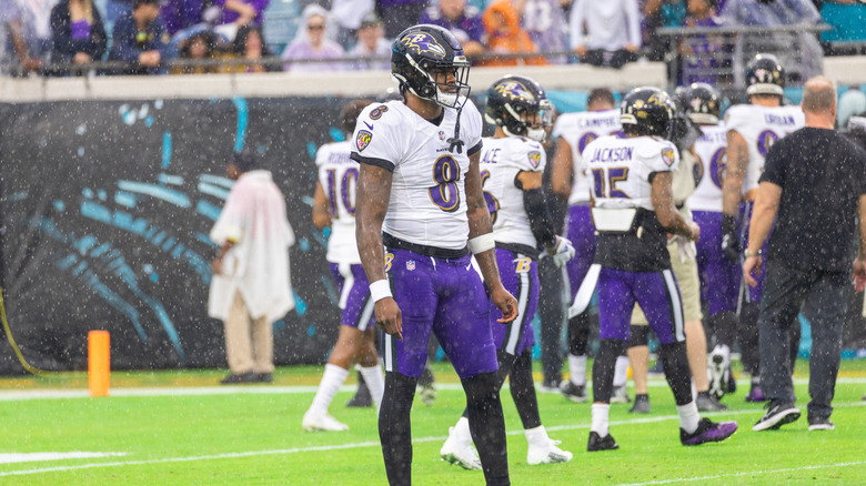 Lamar Jackson on the field