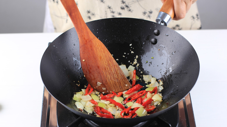 sautéing vegetables