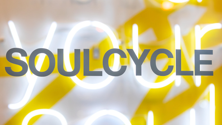 a neon SoulCycle sign 