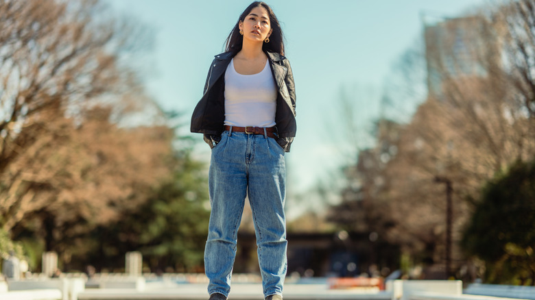 Woman standing straight