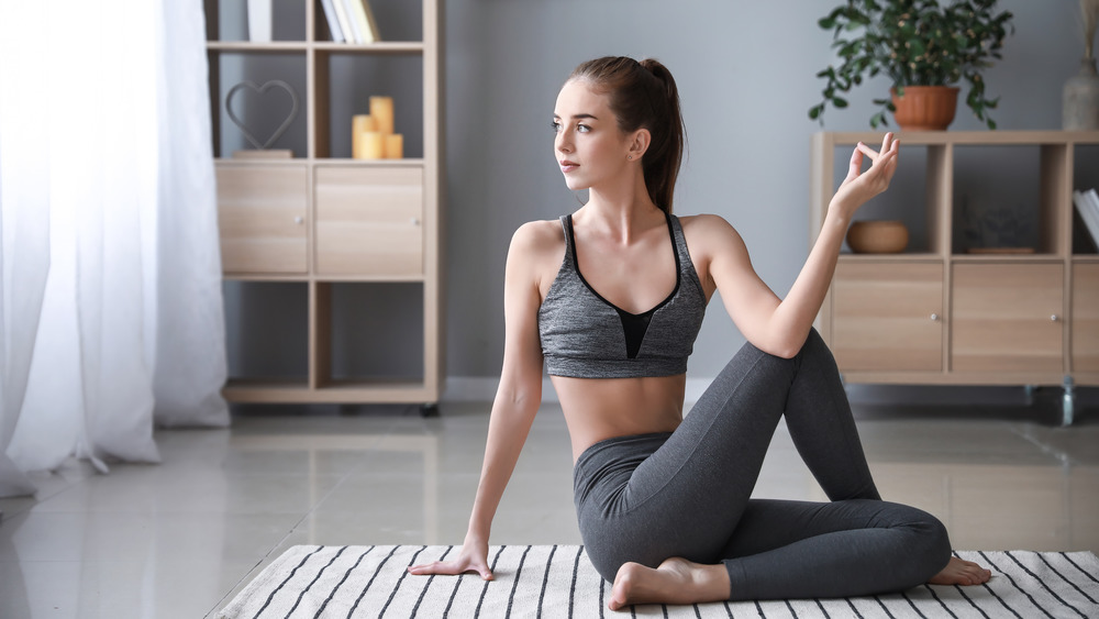 woman stretching