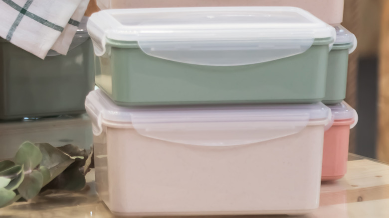 Plastic containers for storing food