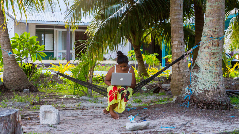 woman hammock tuvalu