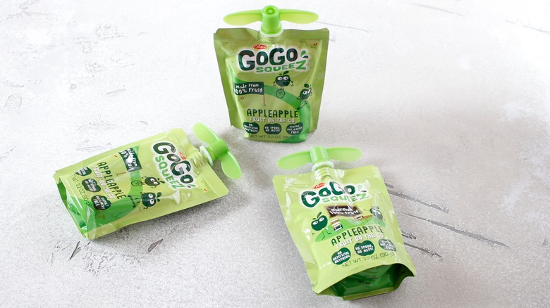 Pouches of GoGo Squeez apple sauce