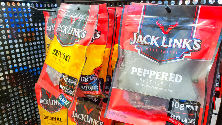 Snack bags of beef jerky