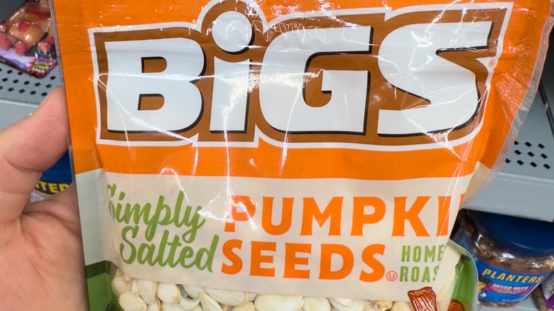 Snack bag of pumpkin seeds