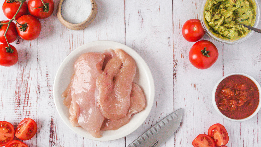 chicken breasts for Costco keto-wrapped chicken burgers