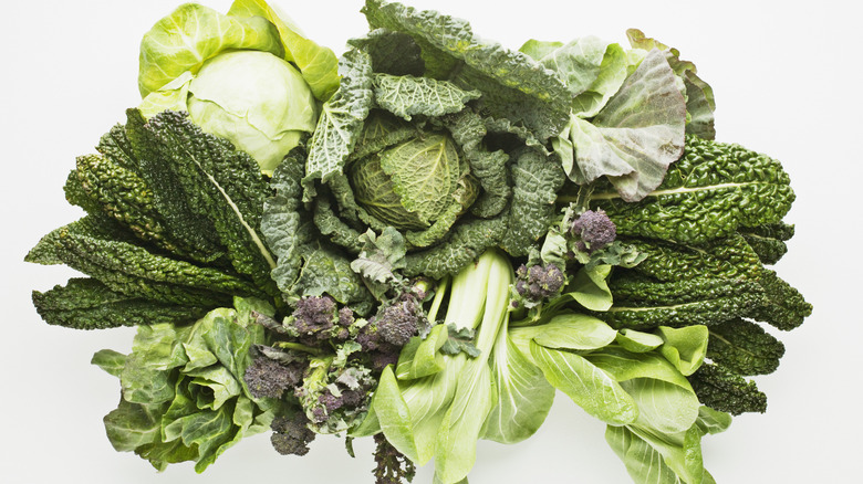 Top view of assorted leafy greens
