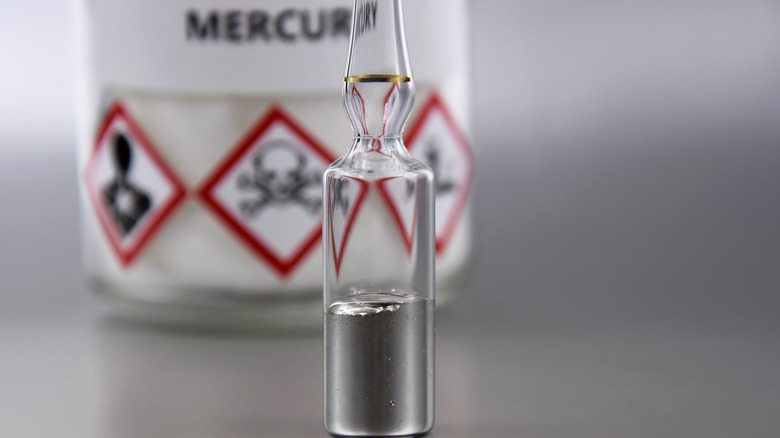 Mercury in a glass tube