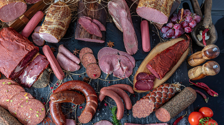 Display of cured meats