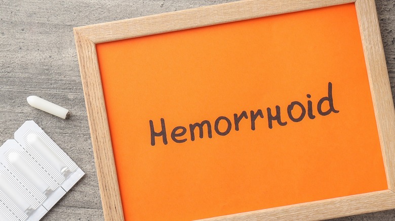 orange hemorrhoid sign and suppositories