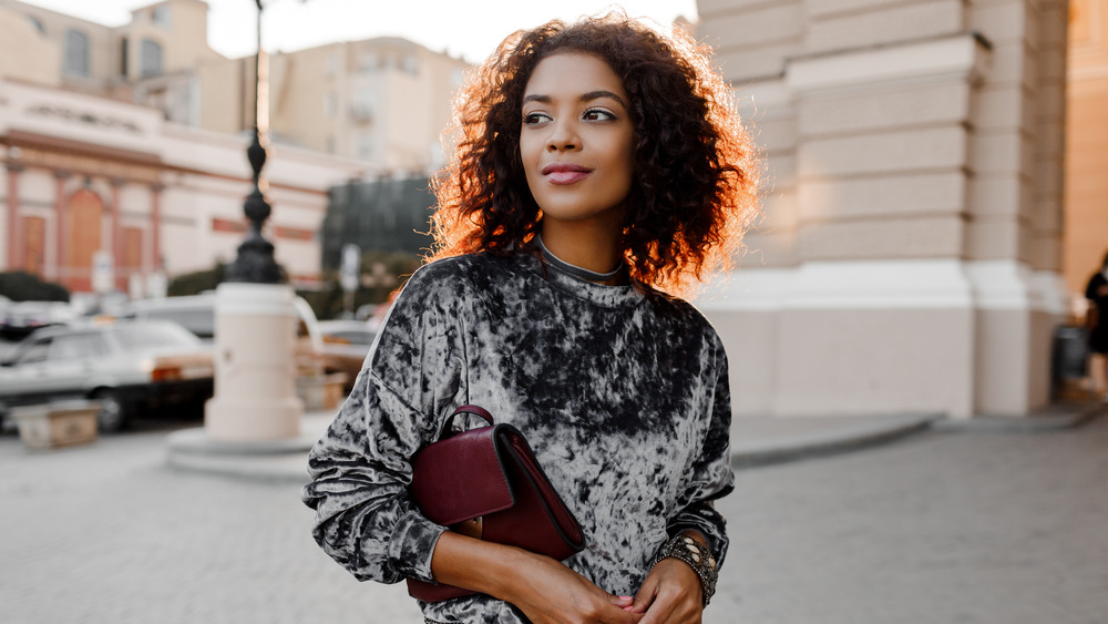 smiling woman outside