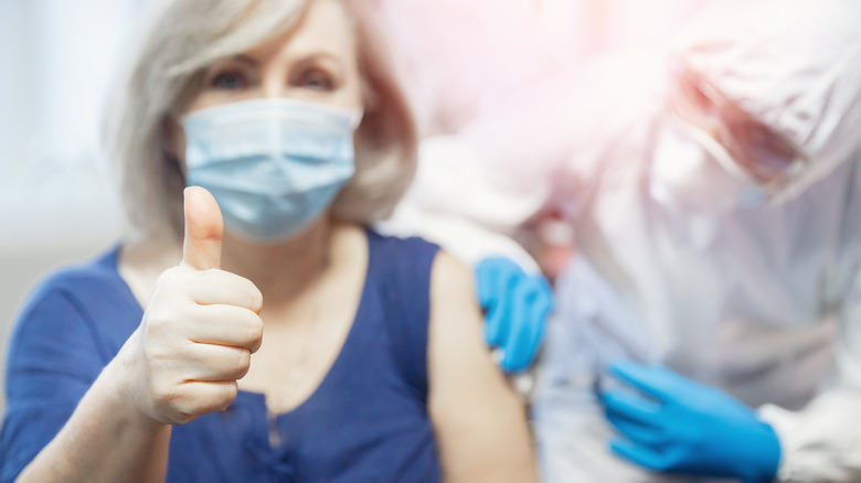 woman getting vaccinated