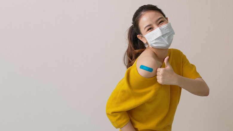 young woman after vaccine