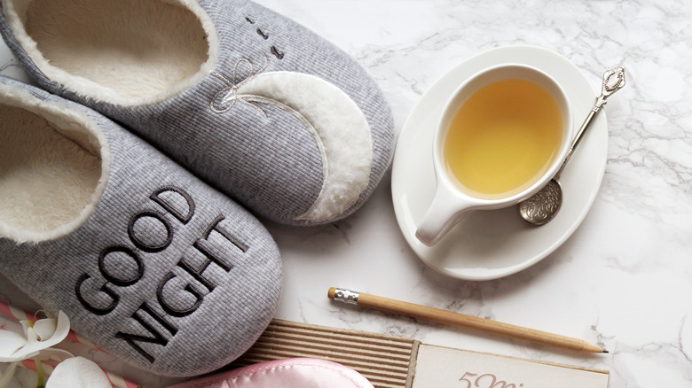 good night slippers cup of tea