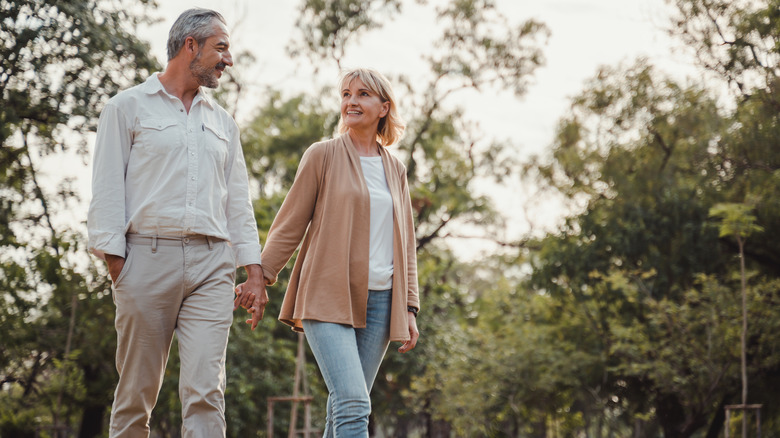 older couple walking