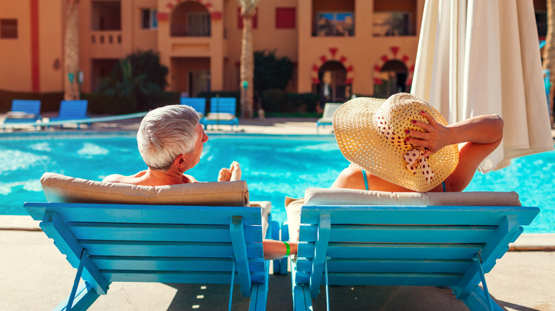 older adults by pool