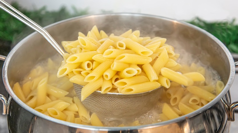 pasta boiling in pot