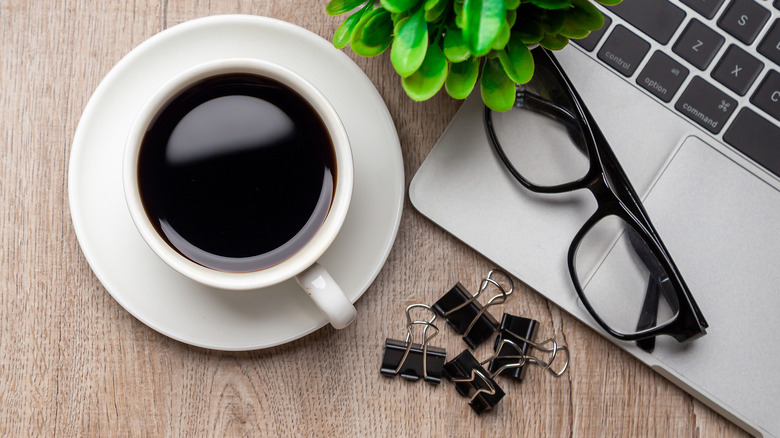 black coffee on table