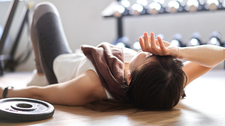 woman tired after exercising