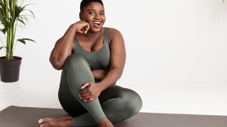 woman on yoga mat