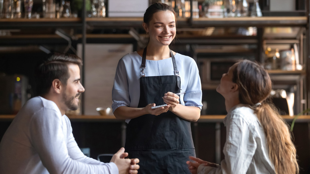 couple ordering at a restaurant