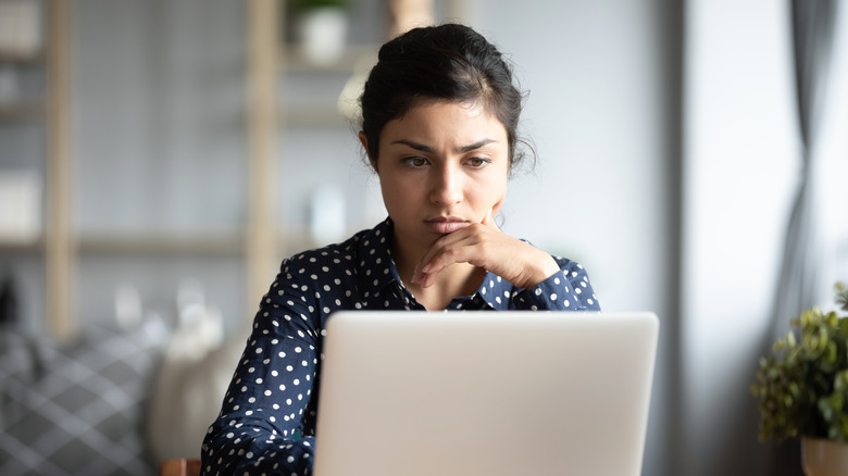 stressed woman on laptop