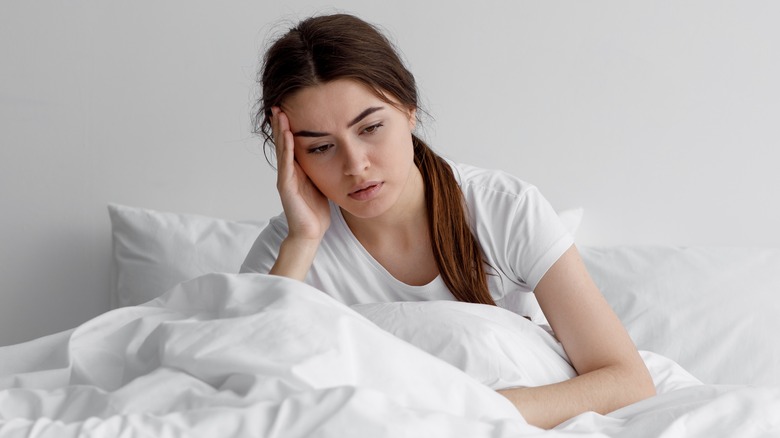 young woman with headache