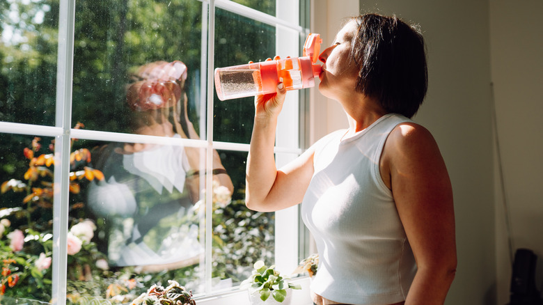 Woman drinking water