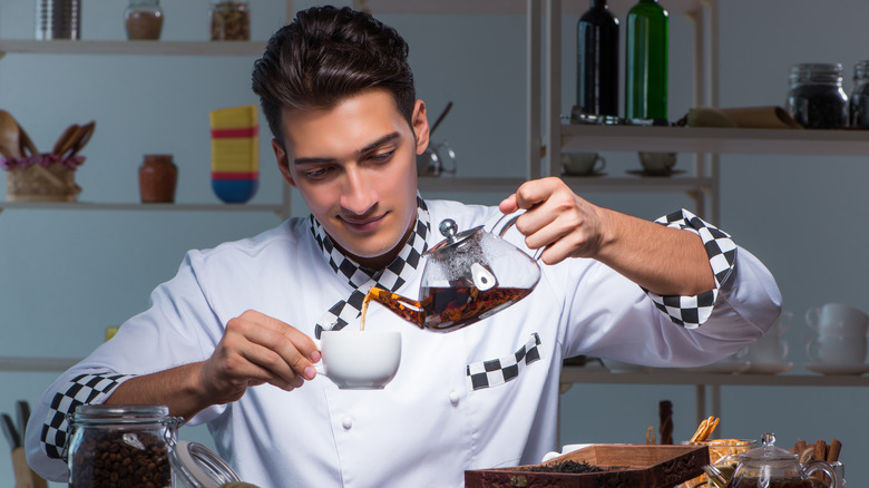 an herbalist making a tea