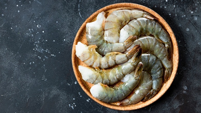 uncooked shrimp shellfish