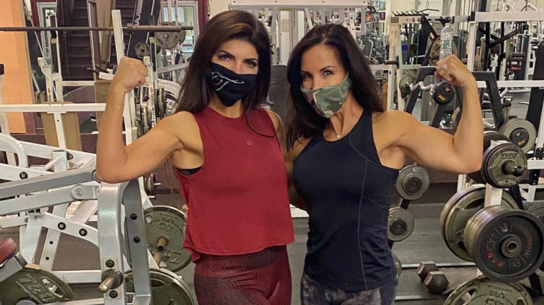 Teresa Giudice with her trainer at the gym