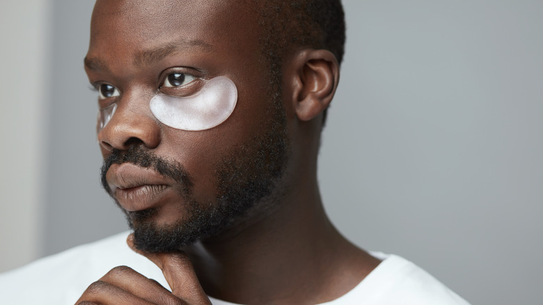 man wearing eye mask