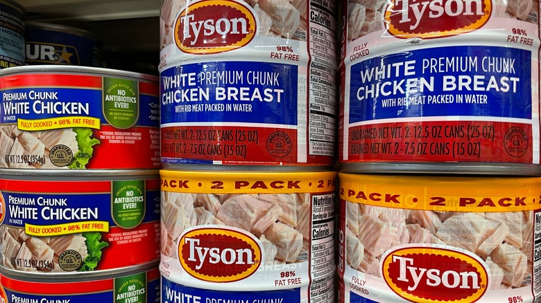Cans of chicken breast
