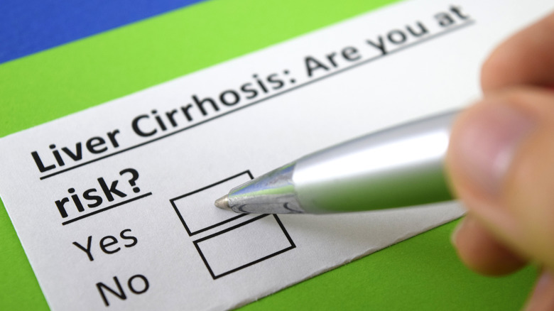 Liver cirrhosis risk checklist
