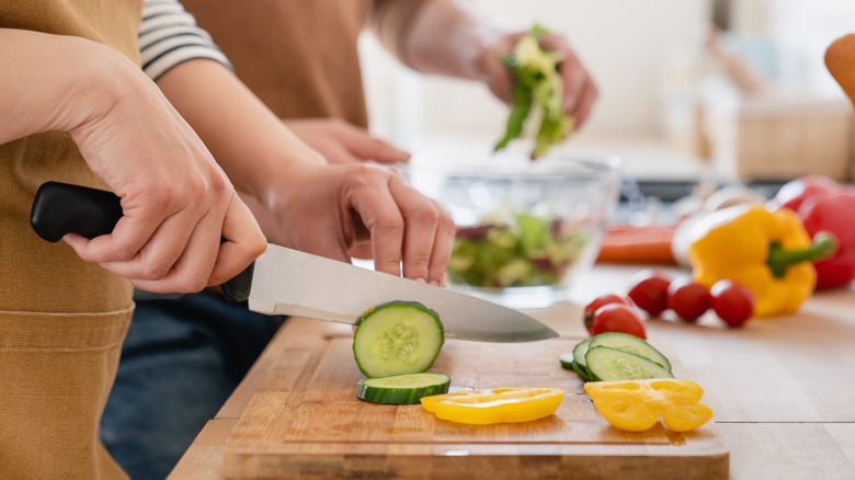 Healthy meal preparation at home