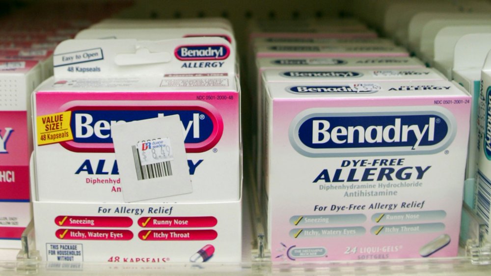 Benadryl on shelf