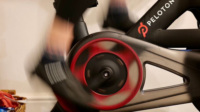 stationary bicycle close-up