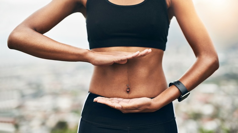 woman holding core