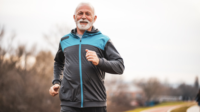 older man jogging